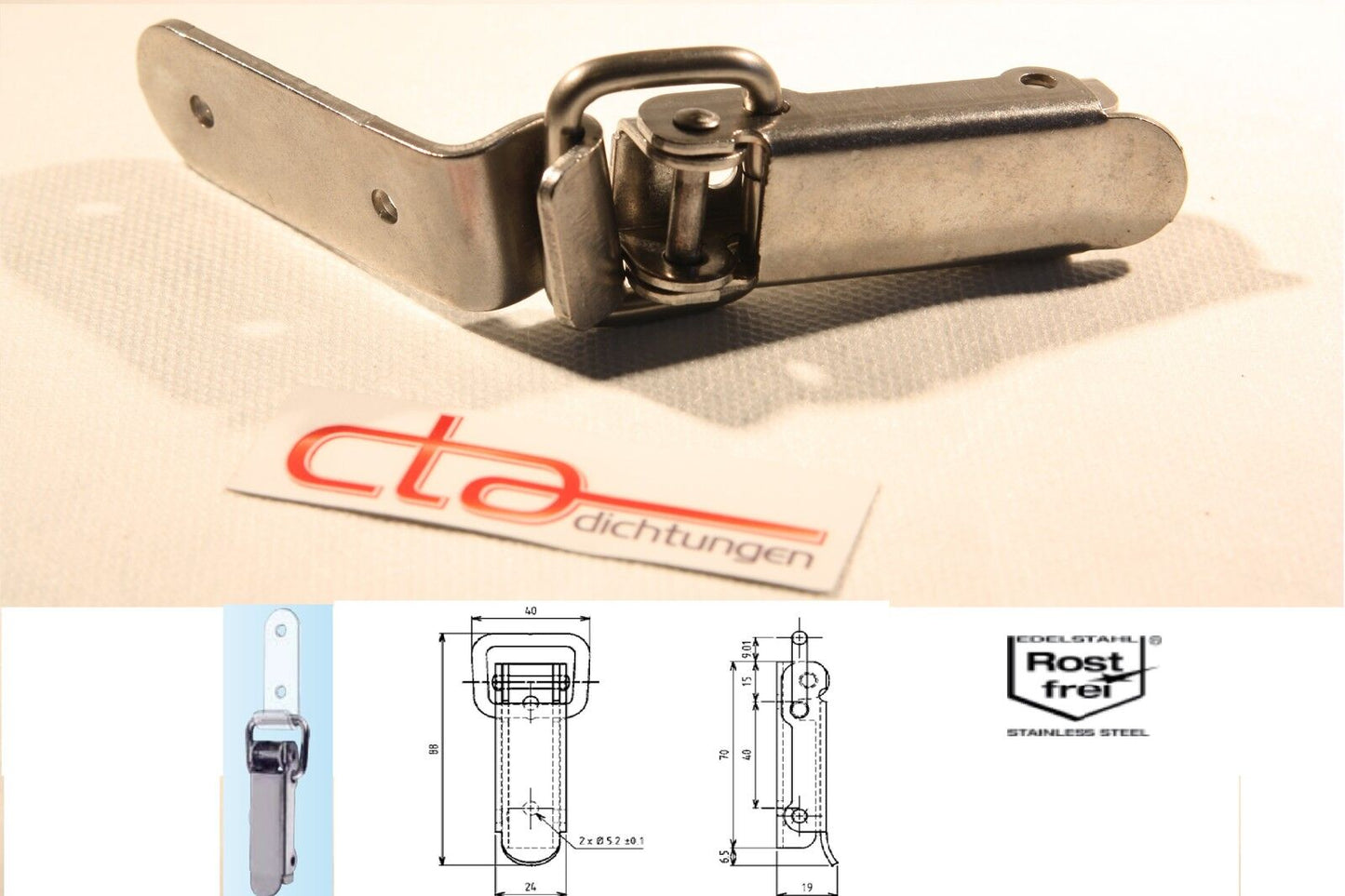 1 Edelstahl Spannverschluss &Haken Kistenverschluss Hebel Verschluss 6C02-U77-13