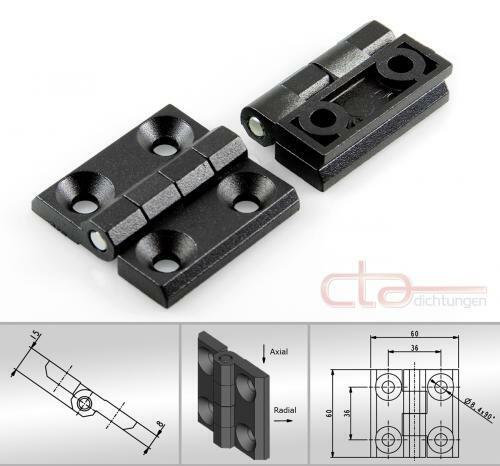 1x Scharnier Anschraubscharnier Türband Beschlag Z410 schwarz 60x60mm 1C56-U12