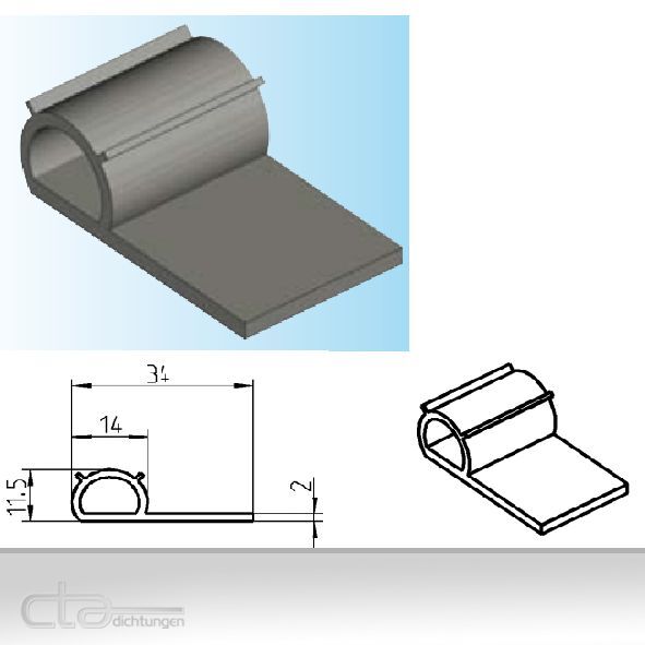 1m Dichtungsprofil Dichtprofil Notenprofil Dichtlippe Keder EPDM schwarz 1C38-10
