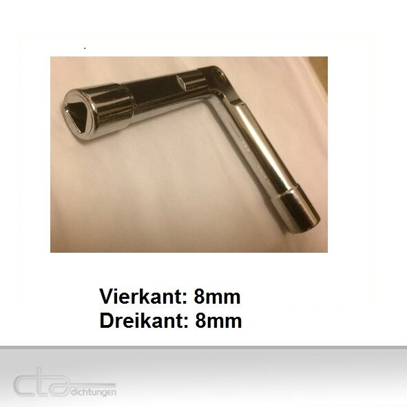 1x Dreikantschlüssel 8mm Vierkantschlüssel 8mm DK 8 VK 8 Steckschlüssel 1C04-32