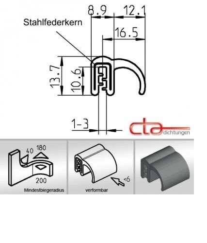 1x m Dichtungsprofil Dichtprofil Kantenschutz Kofferraumdichtung 1C11-XX