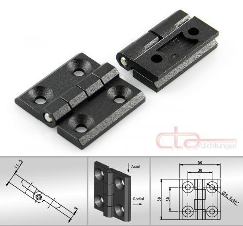 1x Scharnier Anschraubscharnier Türband Beschlag Z410 schwarz 50x50mm 1C56-U10