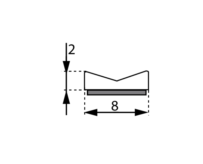 1x m Rolle Moosgummi Selbstklebend 8x2 Zellkaukautschuk EPDM Weiß 1C16-4022