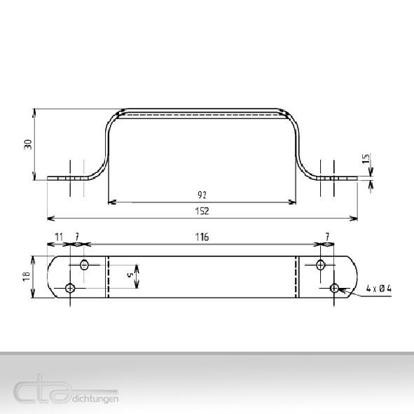 Griff Haltegriff Tragegriff Kistengriff 152x30x18 Stahl verzinkt 6C40-15-JQ