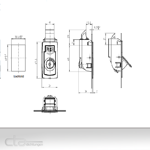 1 Verschlussriegel Schnappverschluss Seitenwandverschluss abschließbar 1C91-U143