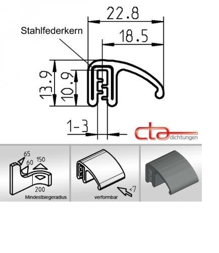 1x m Dichtungsprofil Dichtprofil Kantenschutz Kofferraumdichtung 1C11-XX