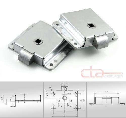 Federriegel Verschlussriegel Türriegel Fallenschloss Vierkant 8mm Stahl 1C34-U01