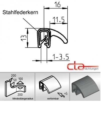 1x m Dichtungsprofil Dichtprofil Kantenschutz Kofferraumdichtung 1C11-XX
