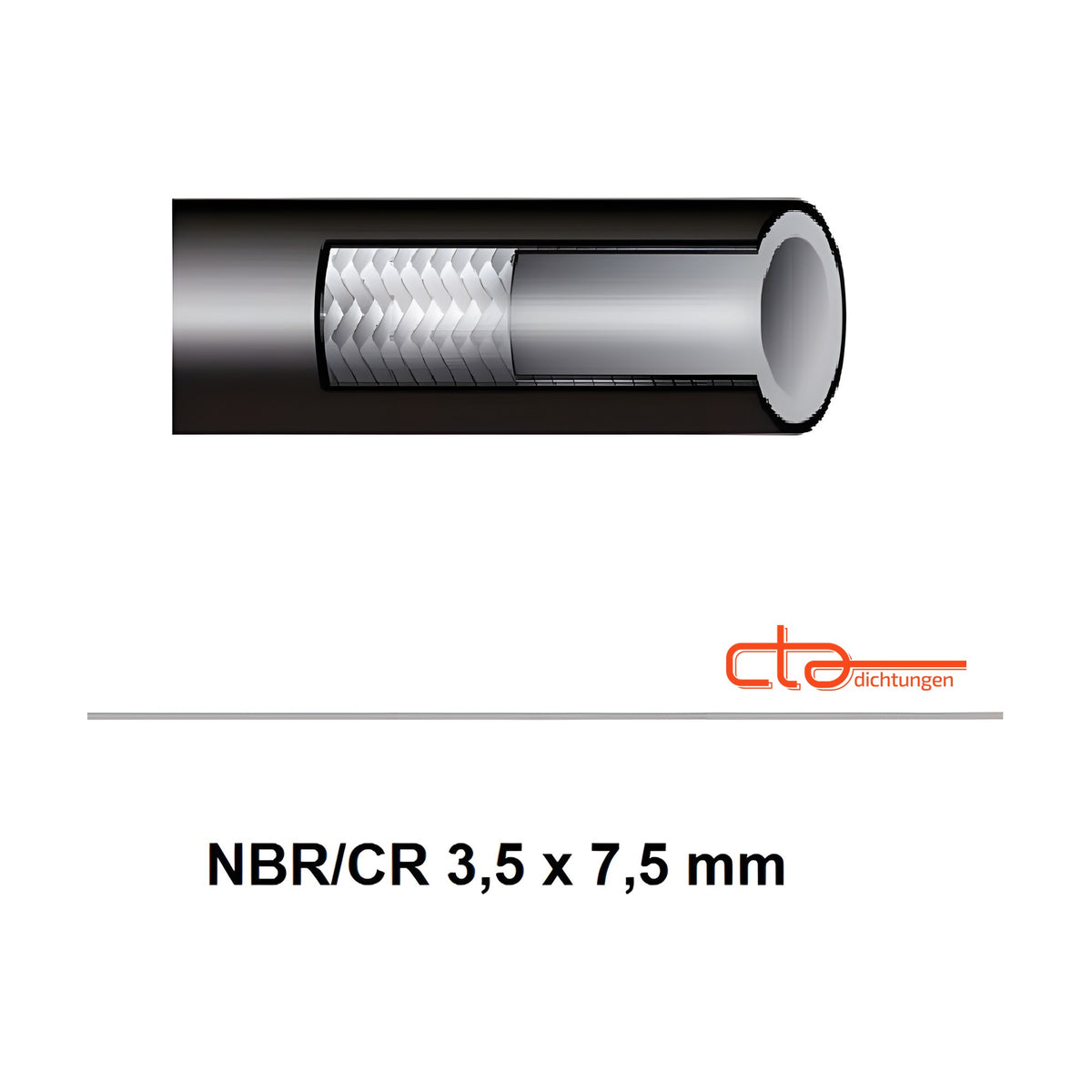 Kraftstoffschlauch NBR, Ø 3,5 × 7,5 mm (1C17-50)