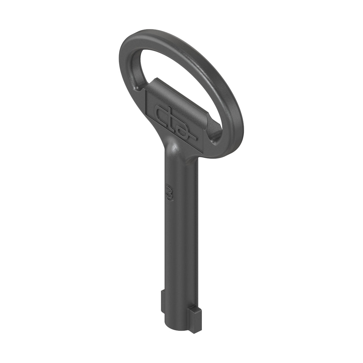 Double-bit key, 3 mm, die-cast zinc black (1C04-05)