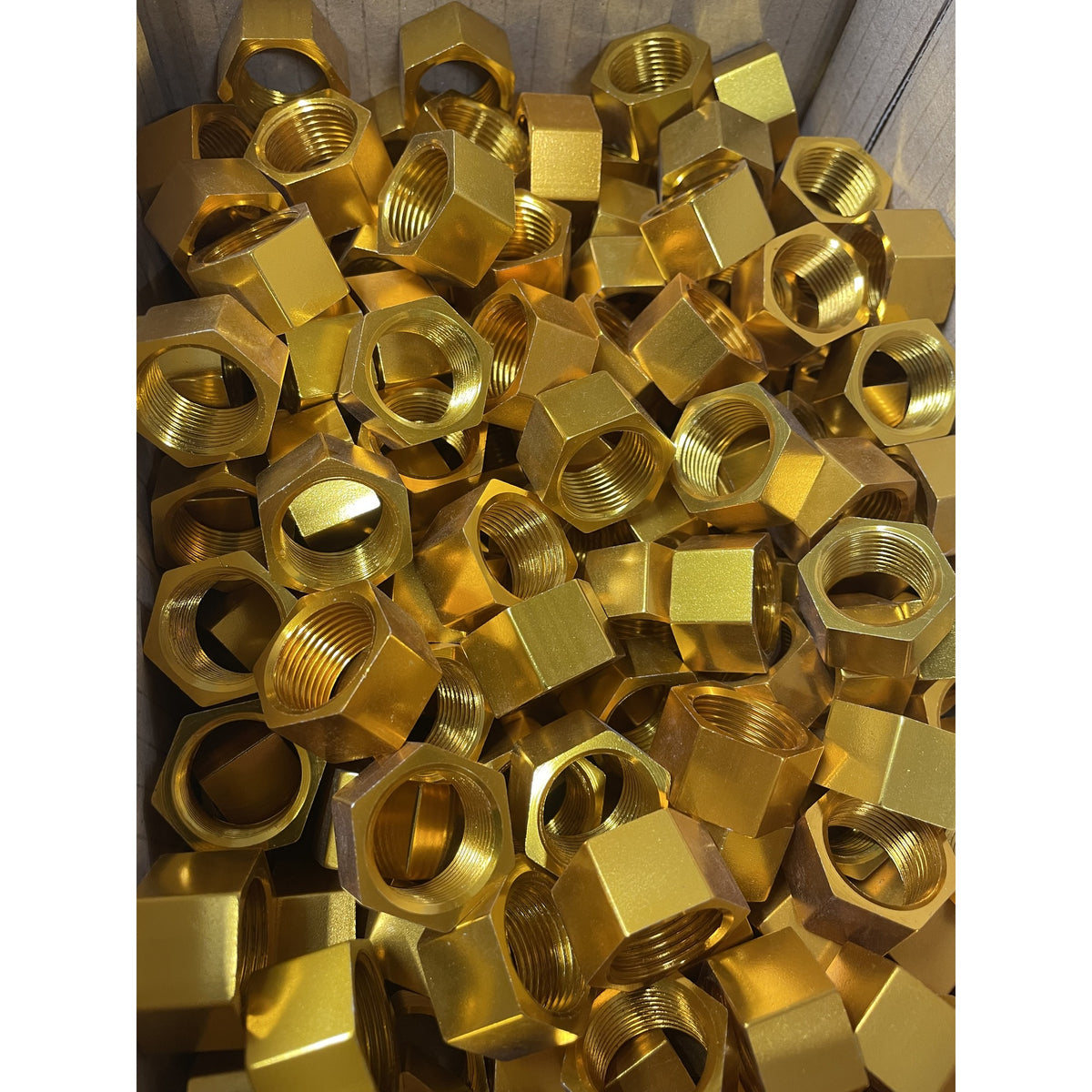 Hex nut, M20 × 1.5, anodised, 15 mm high, aluminium gold anodised (8900-S225) – view 2