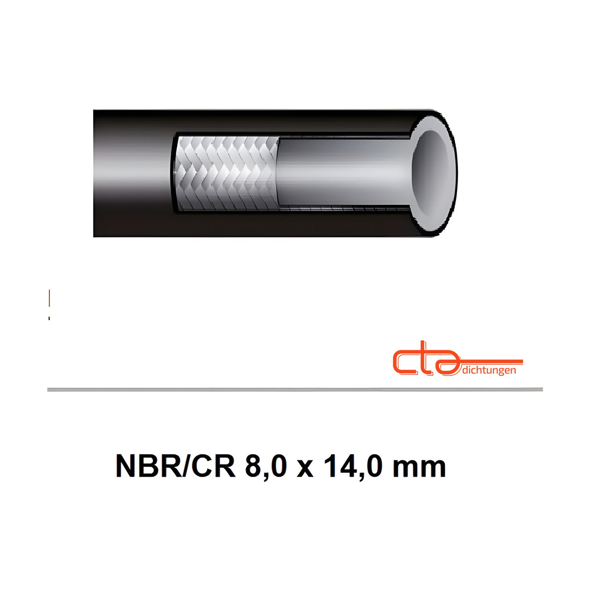 NBR fuel hose, Ø 8.0 × 14.0 mm (1C17-58)