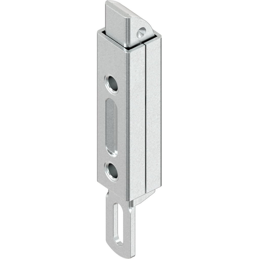 Spring bolt, with eye for a chain or pull cord, steel/die-cast zinc blue zinc-plated (1C85-U01)