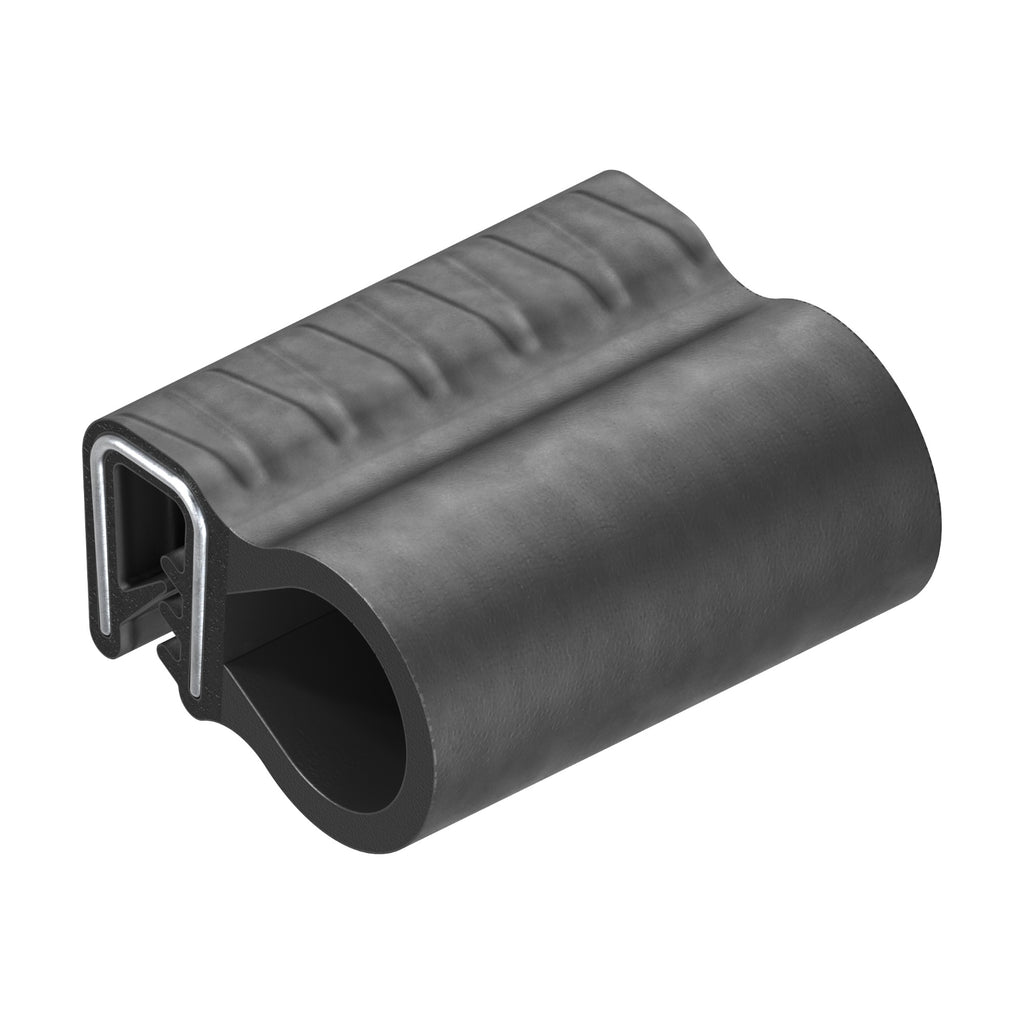 EPDM clamping profile with sealing bulb, clamping range 1–3.5 mm, black (1C11-12)