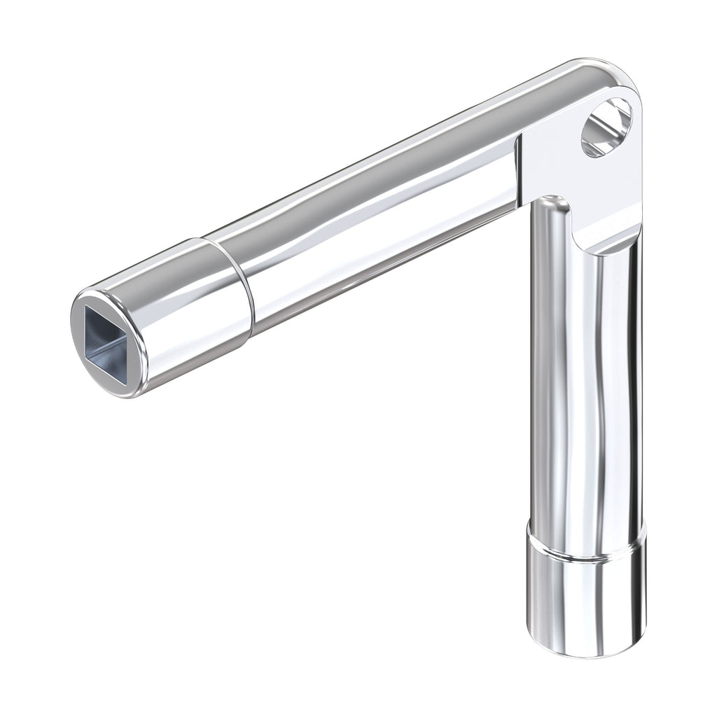 Double key, 8 mm triangle / 8 mm square, die-cast zinc chrome-plated (1C04-32) – view 2