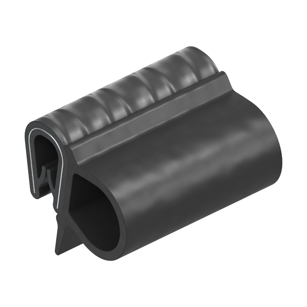 Klemmprofil mit Dichtkopf EPDM / PVC, Klemmbereich 1–4 mm, schwarz (1C11-25)