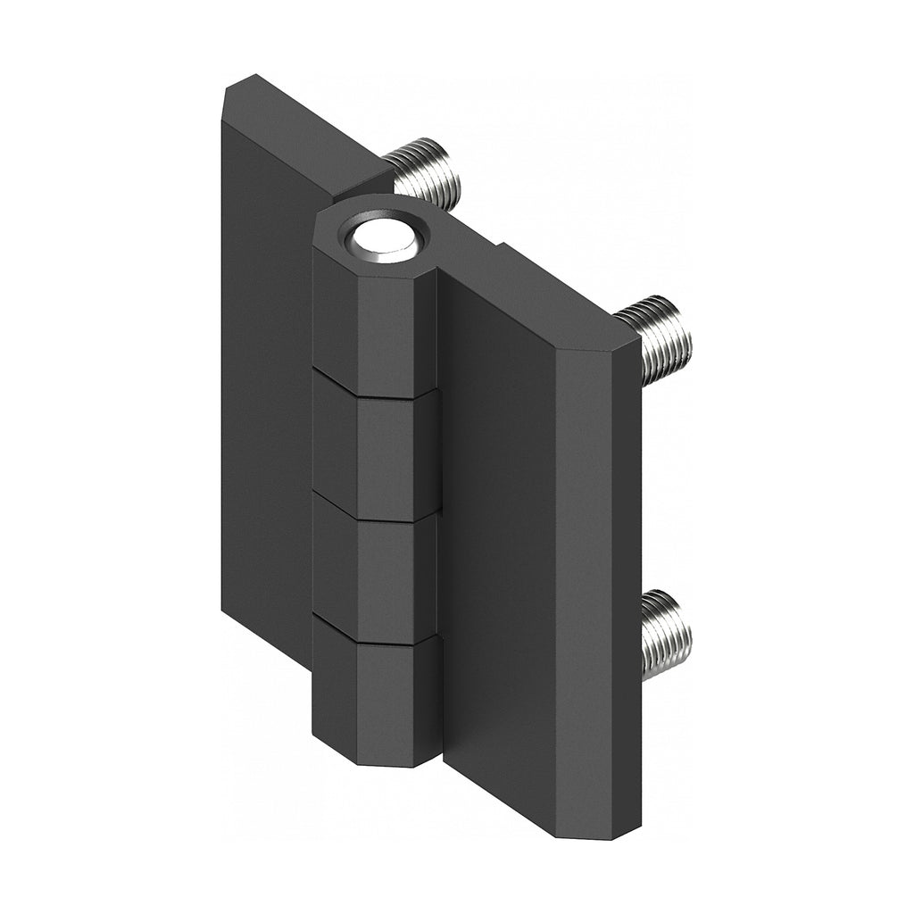 Anschraubscharnier, 60 × 60 mm, Zink-Druckguss schwarz (1C56-U12)