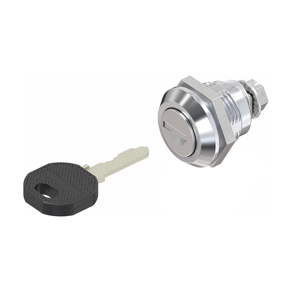 Cam lock, with cylinder, lockable, die-cast zinc chrome-plated (1C48-618)