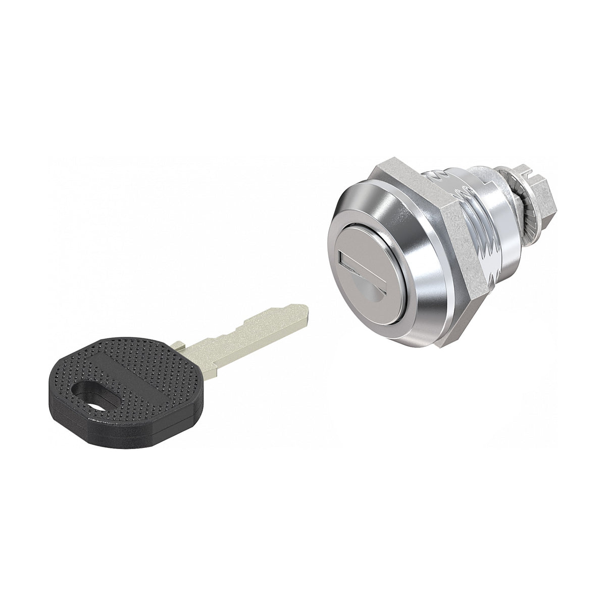 Cam lock, with cylinder, lockable, die-cast zinc chrome-plated (1C48-618)