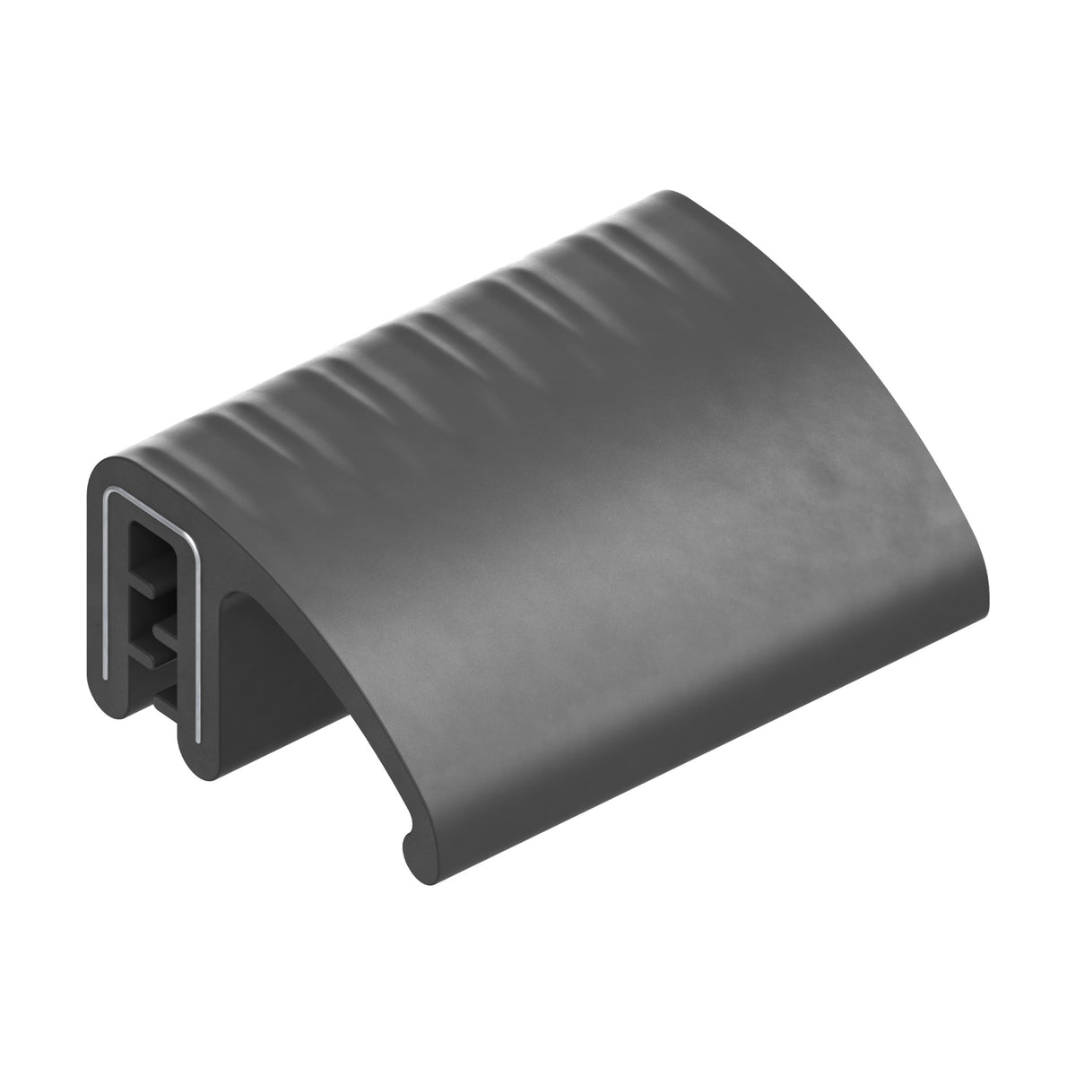 EPDM clamping profile with sealing bulb, clamping range 1–3 mm, black (1C11-33)