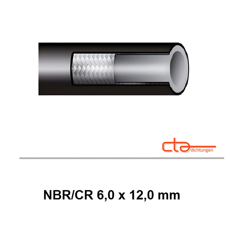 NBR fuel hose, Ø 6.0 × 12.0 mm (1C17-55)