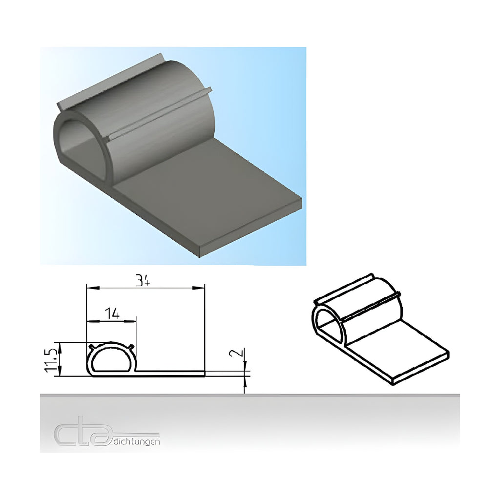 Keder mit Dichtlippe EPDM, schwarz (1C38-10) – Ansicht 2