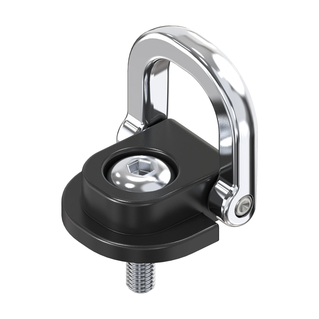 Lashing ring with recess, approx. 46 × 47 mm, M8 screw, die-cast zinc chrome-plated (5288-SU800)