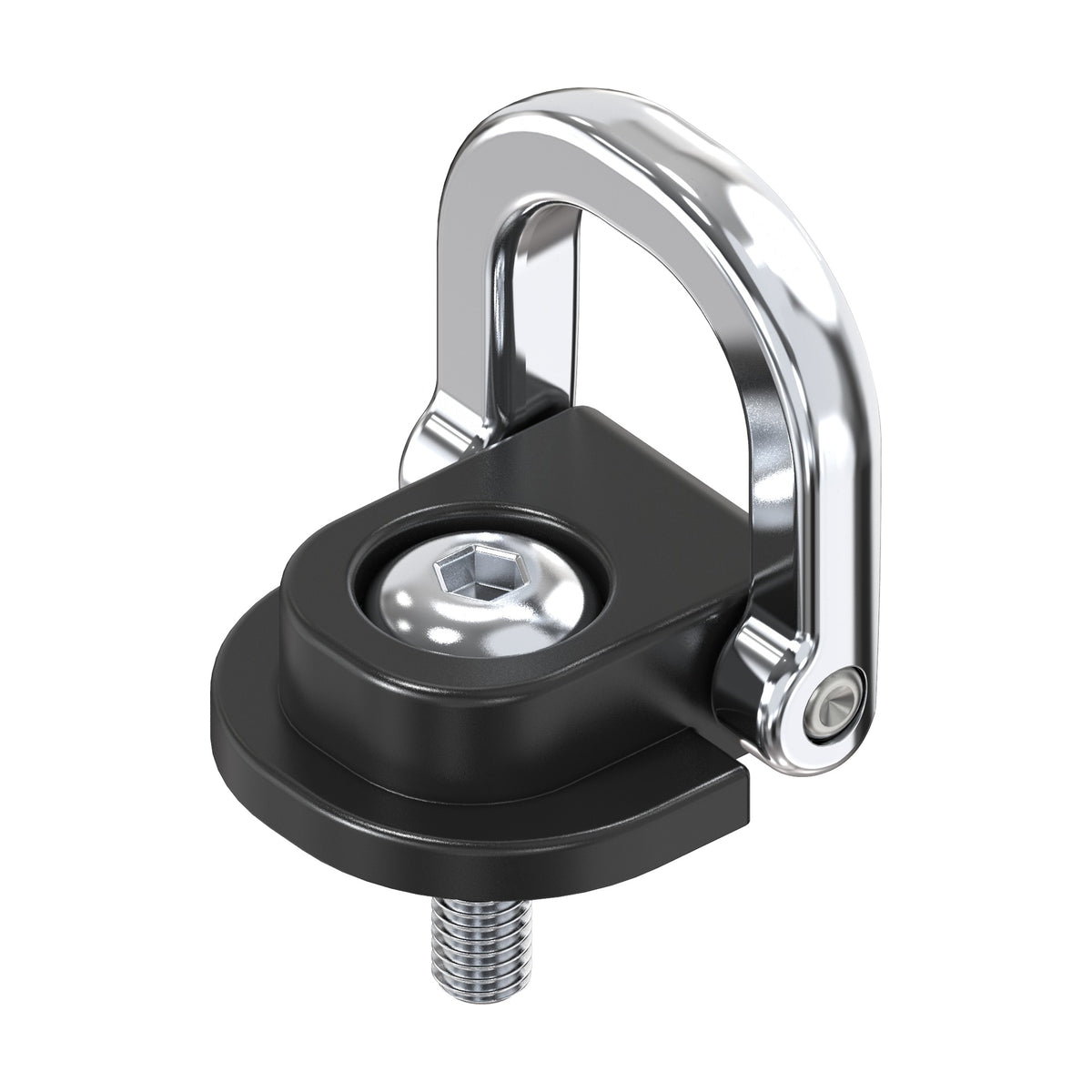 Lashing ring with recess, approx. 46 × 47 mm, M8 screw, die-cast zinc chrome-plated (5288-SU800)