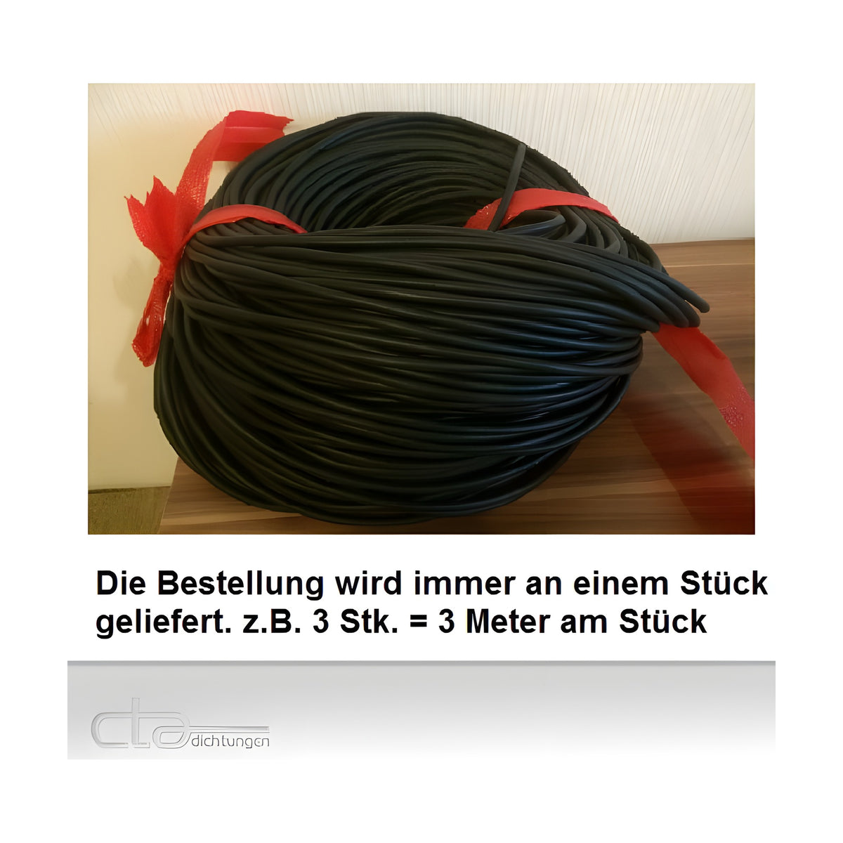 EPDM sponge rubber round cord, Ø 3 mm, black (1C16-01) – view 3