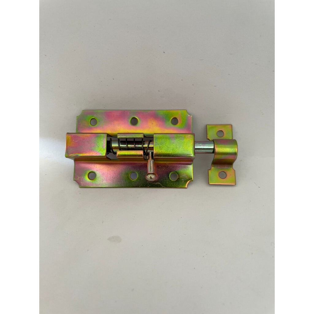 Slide bolt, 90 × 45 mm, spring-loaded, bolt Ø 7 mm, steel yellow zinc-plated (1C60-02) – view 2