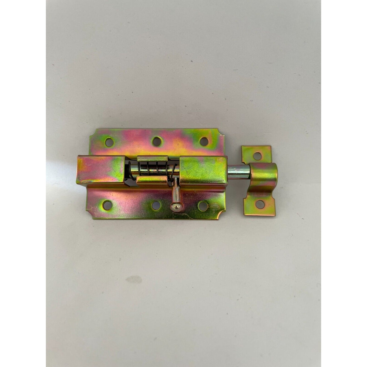 Slide bolt, 90 × 45 mm, spring-loaded, bolt Ø 7 mm, steel yellow zinc-plated (1C60-02) – view 2