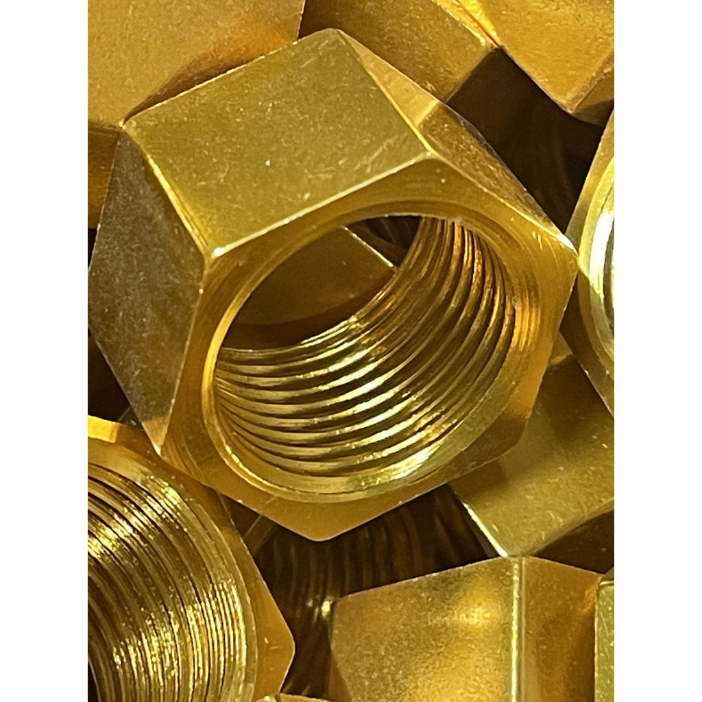 Hex nut, M20 × 1.5, anodised, 15 mm high, aluminium gold anodised (8900-S225)