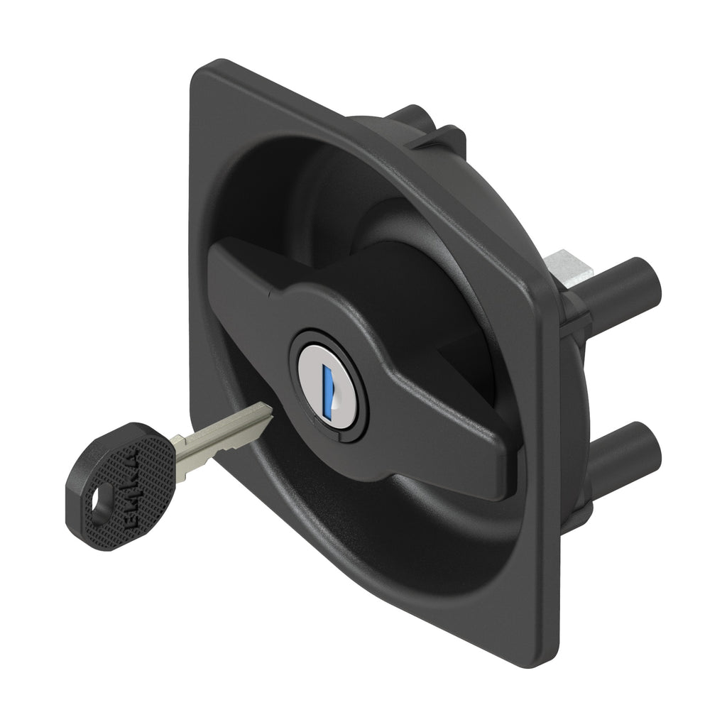 RS door lock with outside and inside handle, EK 333 plug cylinder, black (5131-U638) – view 2