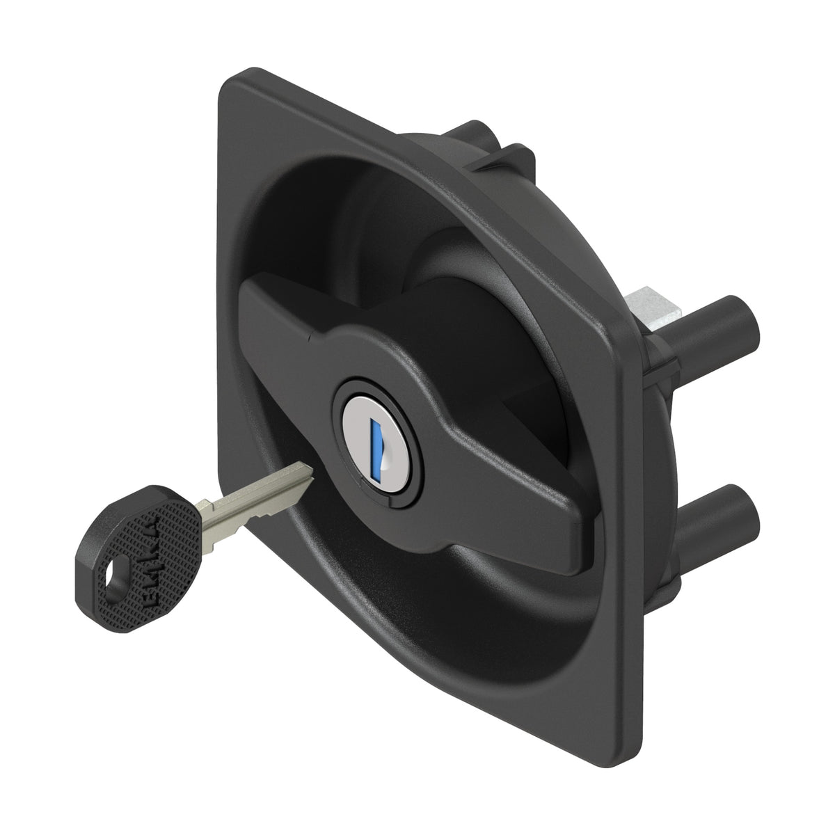RS door lock with outside and inside handle, EK 333 plug cylinder, black (5131-U638) – view 2