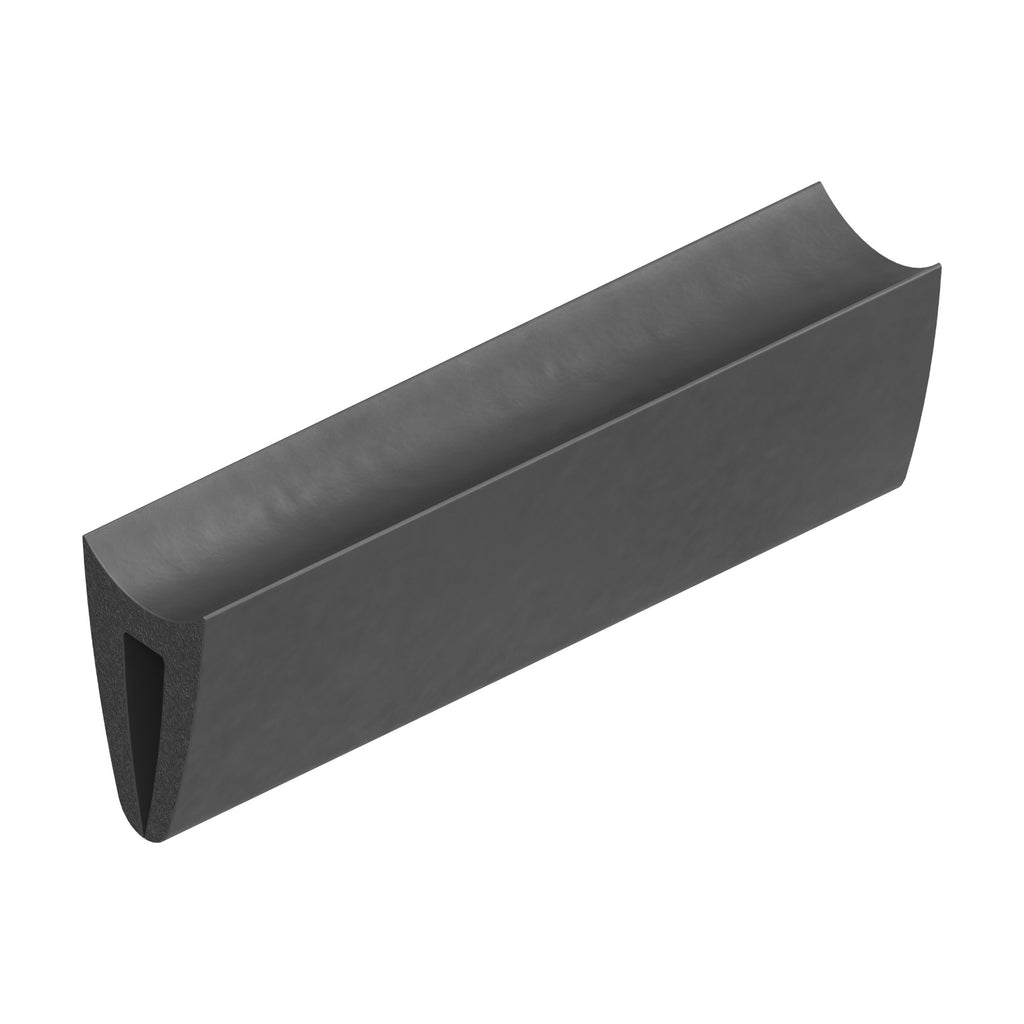 EPDM edge protection profile, clamping range 1.5–2 mm, black (1C38-06)