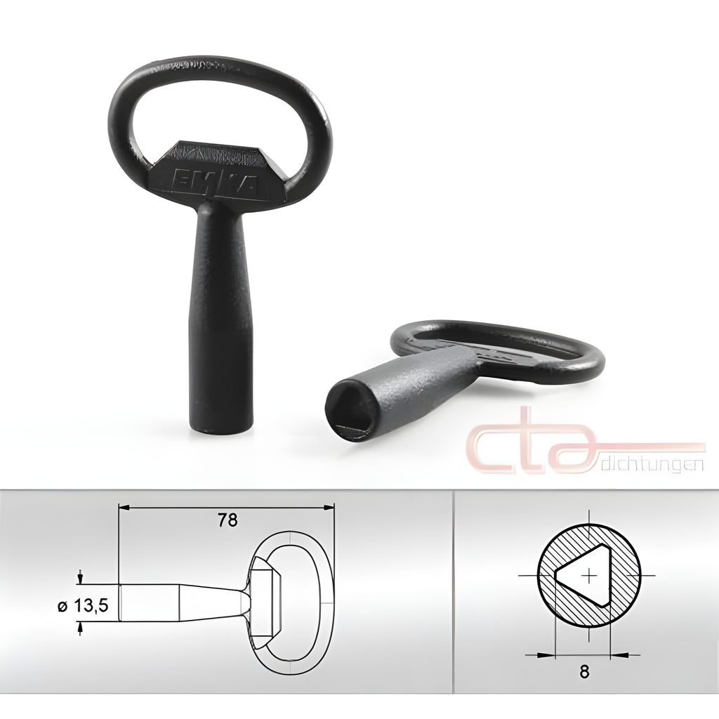 Triangle key, 8 mm, die-cast zinc black (1C04-04) – view 3