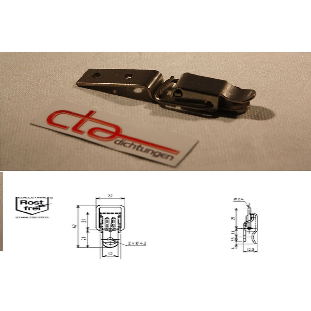 Draw latch with long hook, stainless steel (6C00-U42-8) – view 6