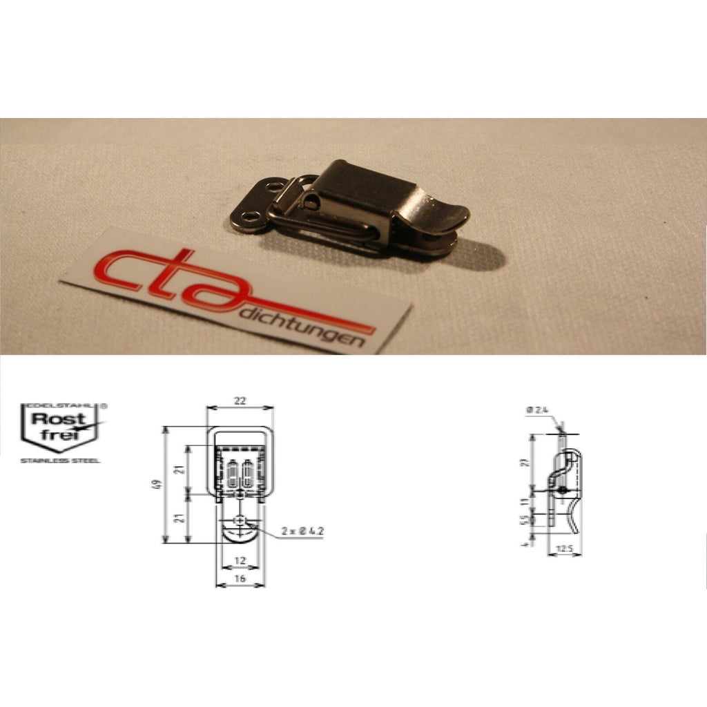 Draw latch with long hook, stainless steel (6C00-U42-8) – view 5