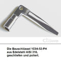 1x Bauschlüssel Steckschlüsse Vierkantschlüssel 9 6-10 Edelstahl V4A 1C04-52-PH
