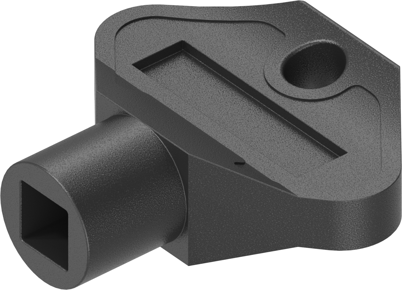 1x Vierkantschlüssel Steckschlüssel 4-Kant VK 6 mm Kunststoff schwarz 1C04-37