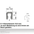 1m Kantenschutz Kantenschutzprofil Dichtprofil KB 10,0 mm PVC hellgrau 1C10-9508