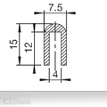 5m Fassungsprofil 15x7,5 Dichtprofil U-Profil Kantenschutz EPDM schwarz 1C38-300