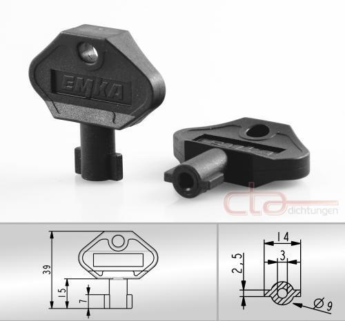 1x Dornschlüssel Steckschlüssel Doppelbart 3 mm Schaltschrankschlüssel 1C04-34