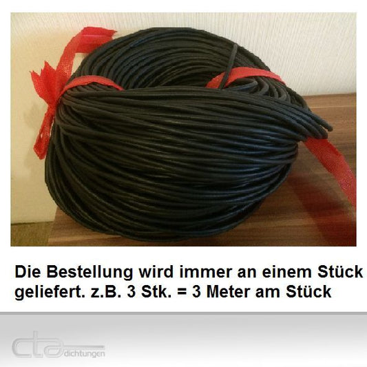 1 Meter Rundschnur Moosgummi Fugenprofil Rundprofil EPDM schwarz Ø 6mm 1C16-04