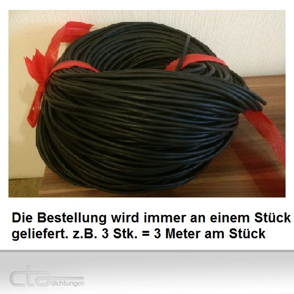 1 Meter Rundschnur Moosgummi Fugenprofil Rundprofil EPDM schwarz Ø 4mm 1C16-02