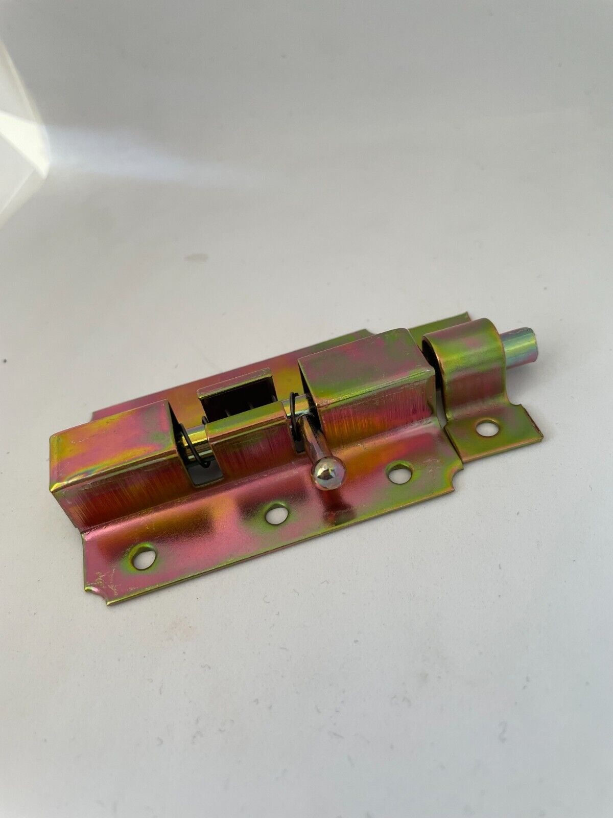 1x Türriegel Federnd Bolzenriegel Riegel 90x45 Federriegel gelb verzinkt 1C60-02