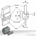 1m Klemmprofil Gummiprofil Fensterprofil Oldtimer 6 und 6 mm 1C30-7043 +Füller