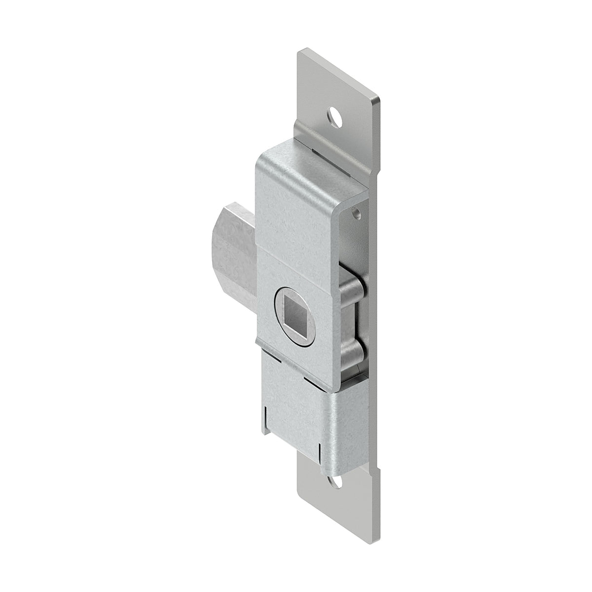 Zungenschloss, Vierkant 8 mm, 125 × 27 mm, Zink-Druckguss verzinkt (1C01-U44)
