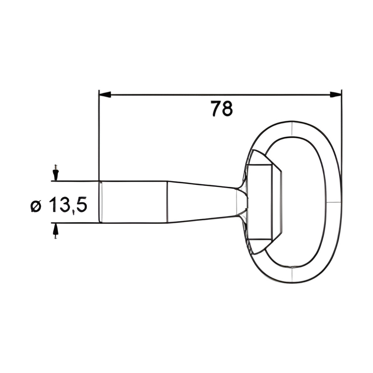 Square key, 8 mm, die-cast zinc black (1C04-02) – view 2