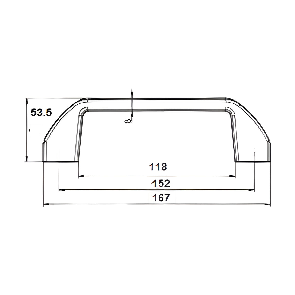 Pull handle, hole spacing 152 mm, for M6 screws, plastic black (1C95-19) – view 2